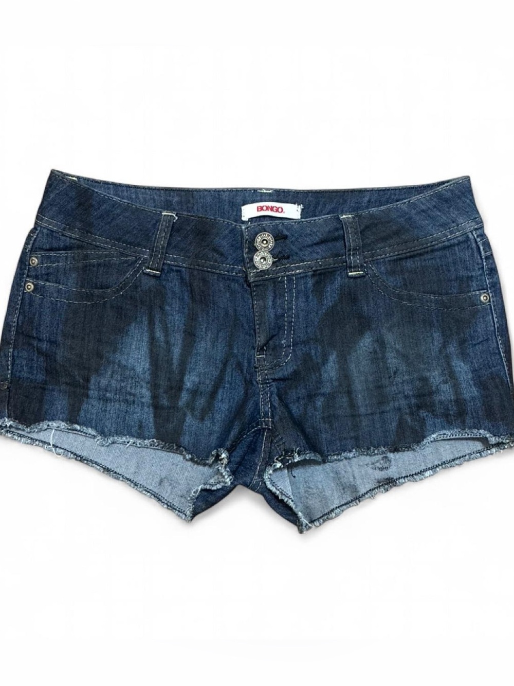 BONGO lowrise Dark Blue Distressed Denim Cutoff Shorts 32”